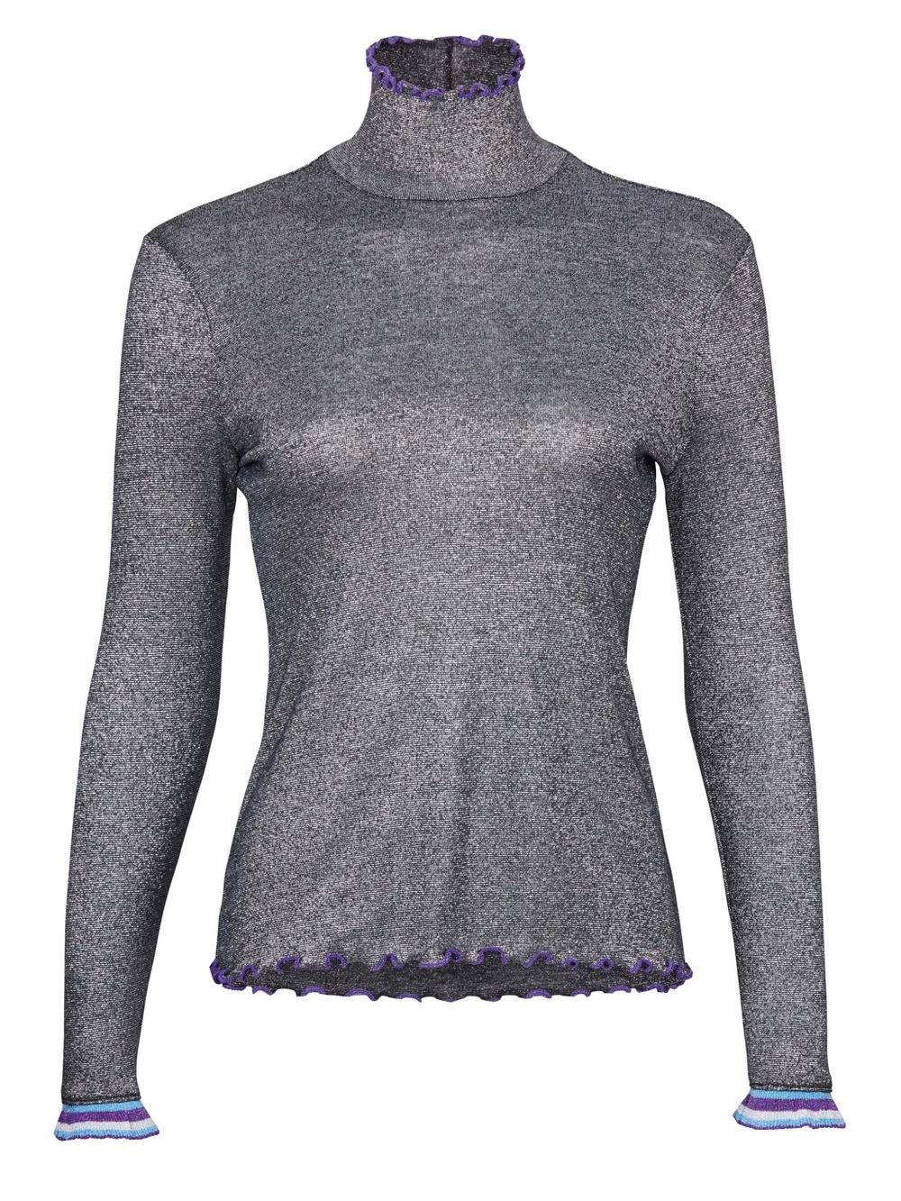 MISSONI  Margherita Missoni x Splendid Gray Shimmer Long Sleeve Knit Top